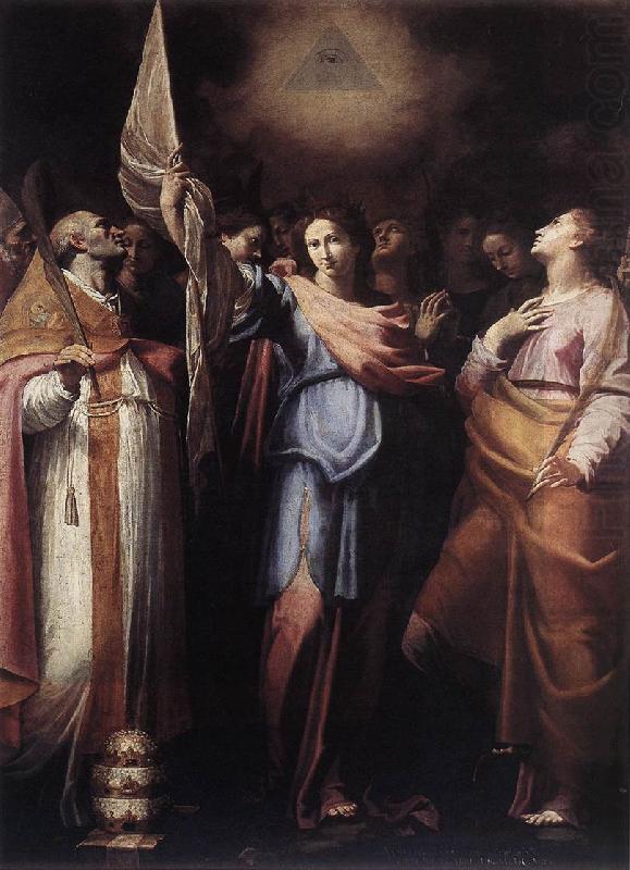 CAVAROZZI, Bartolomeo St Ursula and Her Companions with Pope Ciriacus and St Catherine of Alexandria g china oil painting image